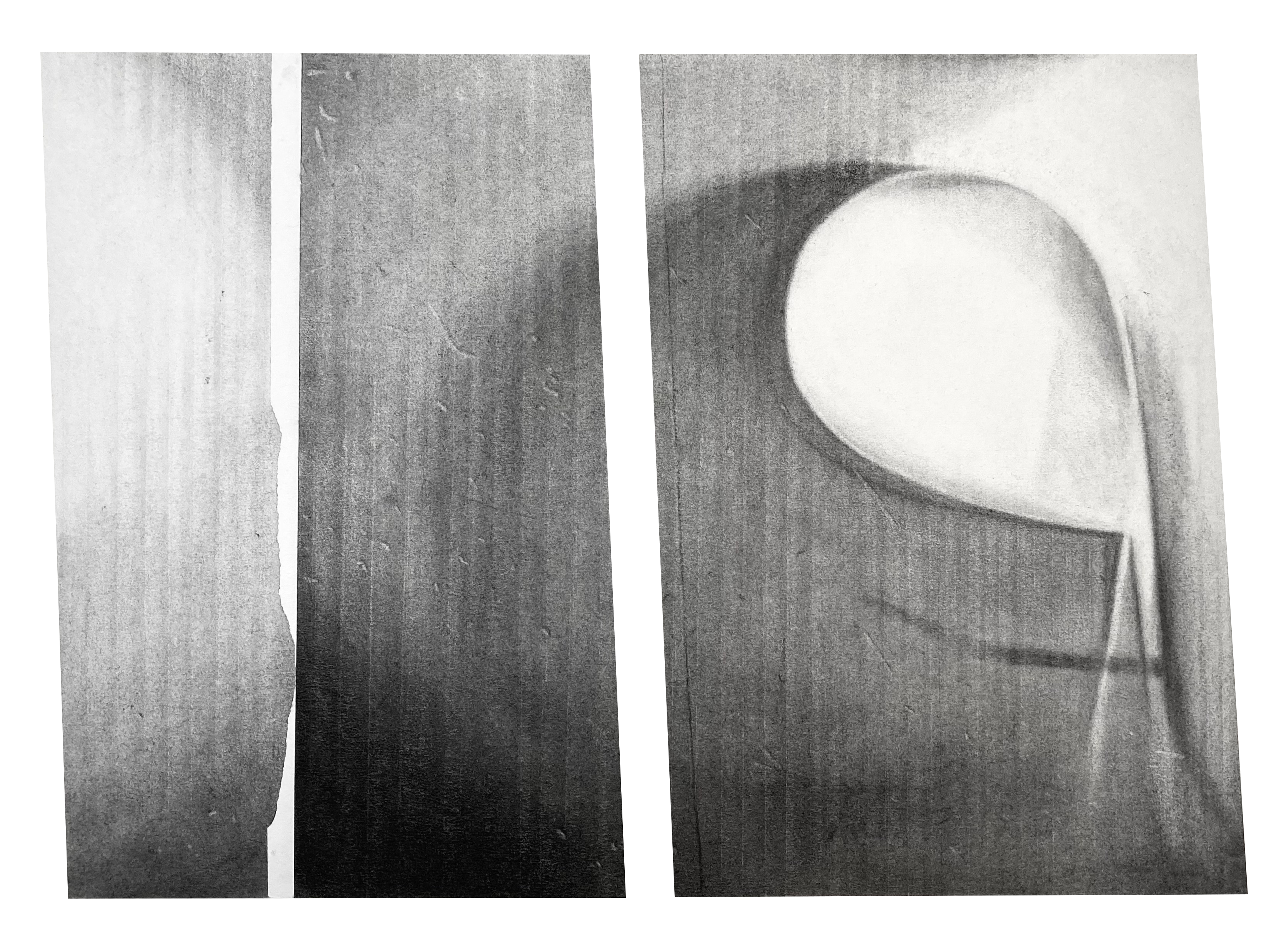 in|out - 2x40x27cm - charcoal on paper - 2021